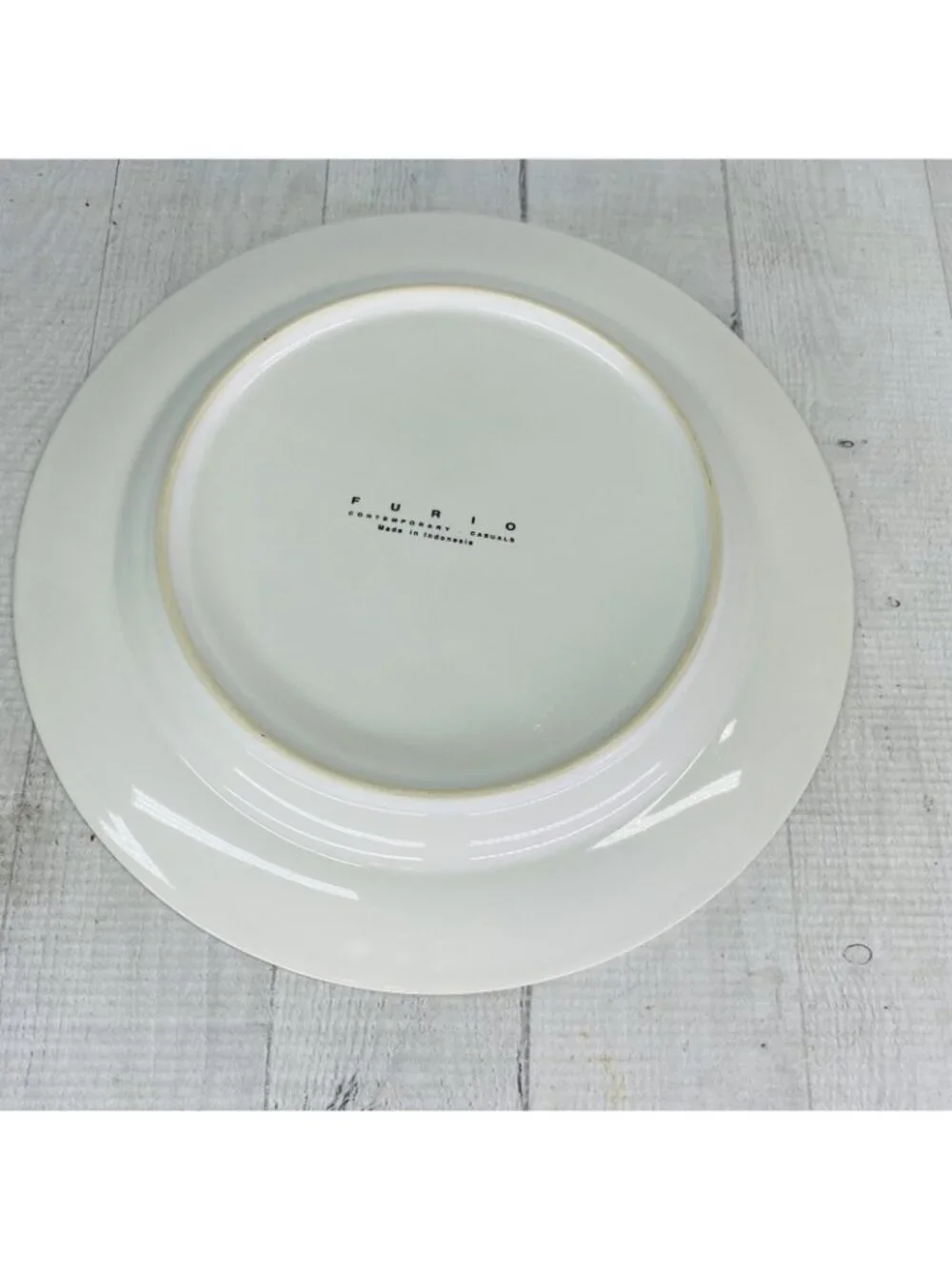 Furio FUO33 Blue Band Gold Pocket Watches Stoneware White Dinner Plates Set 4